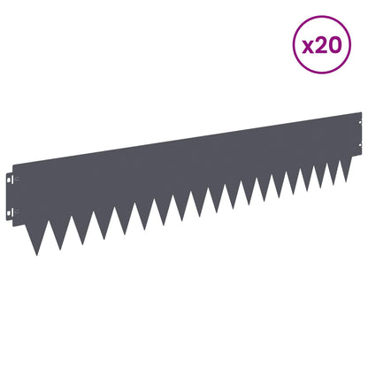 Lawn Edging 20 pcs 103 x 20 cm metal Anthracite