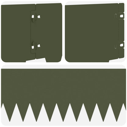 Lawn Edging 20 pcs 103 x 20 cm metal Olive Green