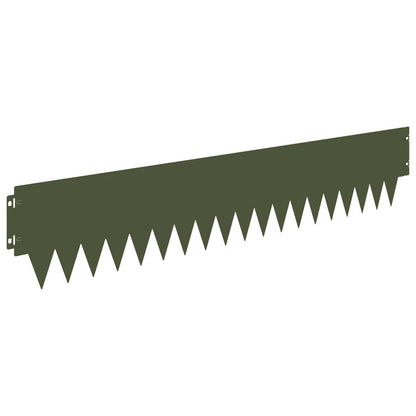 Lawn Edging 30 pcs 103 x 20 cm metal Olive Green