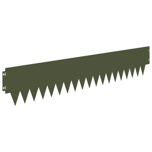 Lawn Edging 30 pcs 103 x 20 cm Steel Olive Green