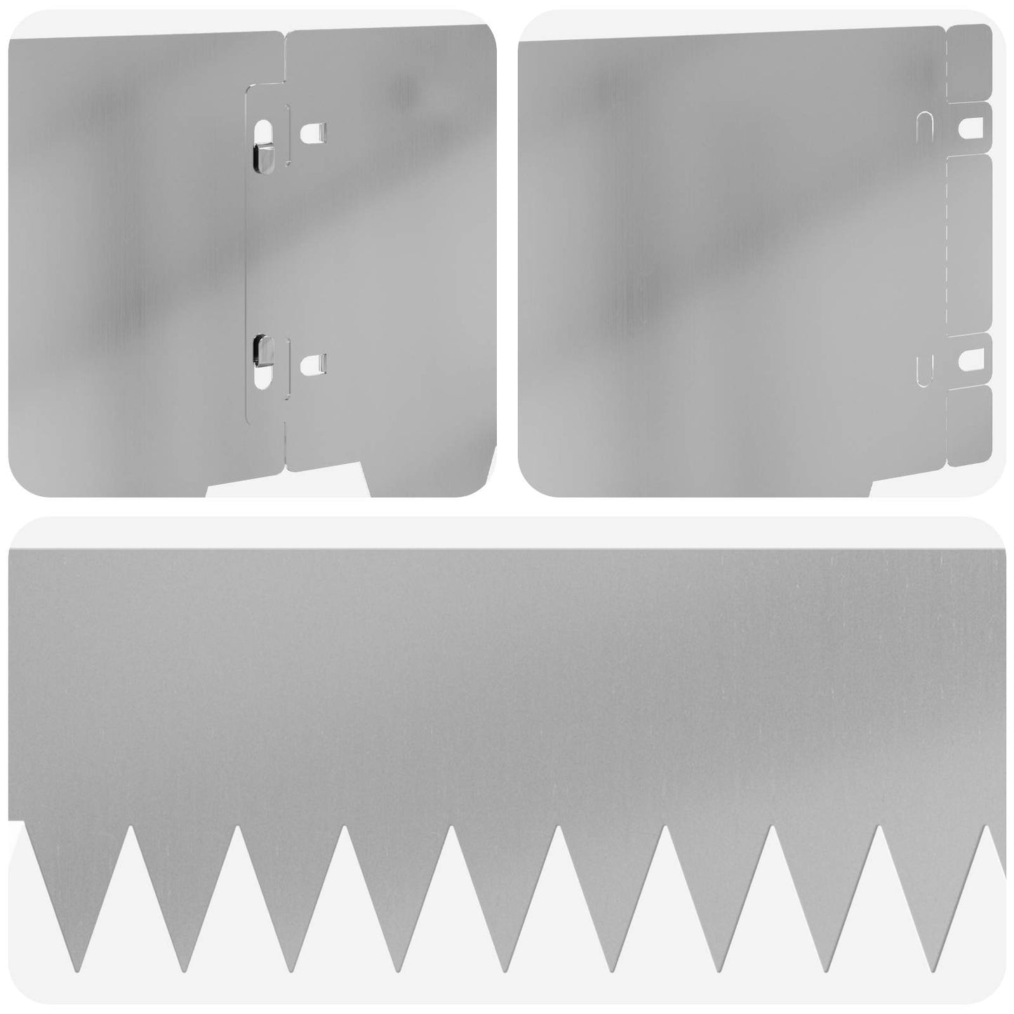 Lawn Edging 20 pcs 103 x 20 cm metal Silver