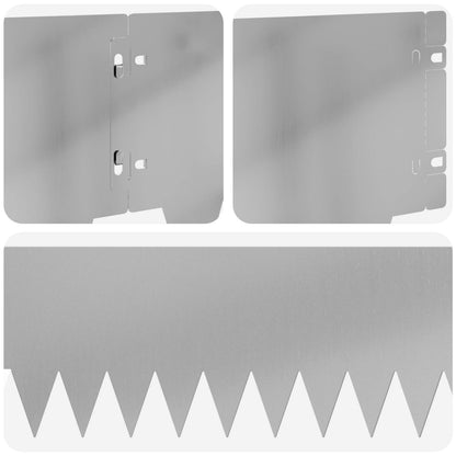 Lawn Edging 30 pcs 103 x 20 cm metal Silver