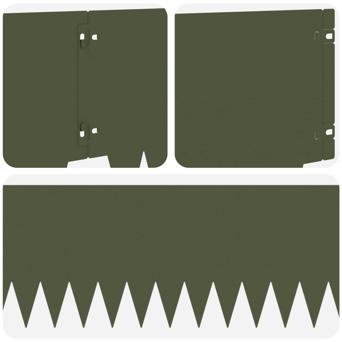 Lawn Edging 20 pcs 103 x 25 cm metal Olive Green