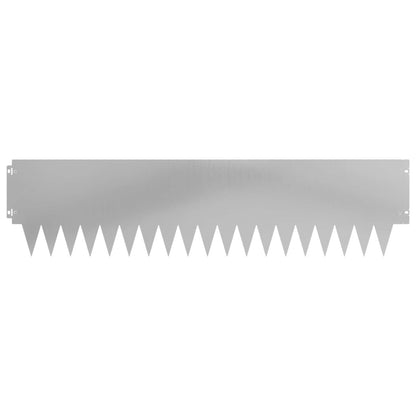 Lawn Edging 10 pcs 103 x 25 cm metal Silver