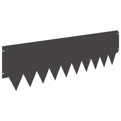 Lawn Edging 10 pcs 103 x 30 cm metal Black