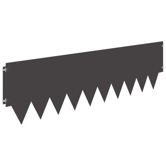 Lawn Edging 20 pcs 103 x 30 cm Steel Black