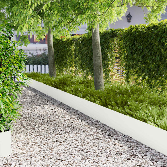 Lawn Edging 20 pcs 103 x 30 cm Steel White