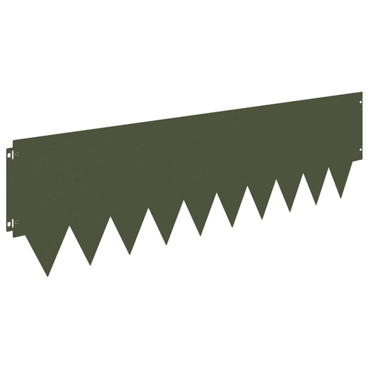 Lawn Edging 20 pcs 103 x 30 cm Steel Olive Green
