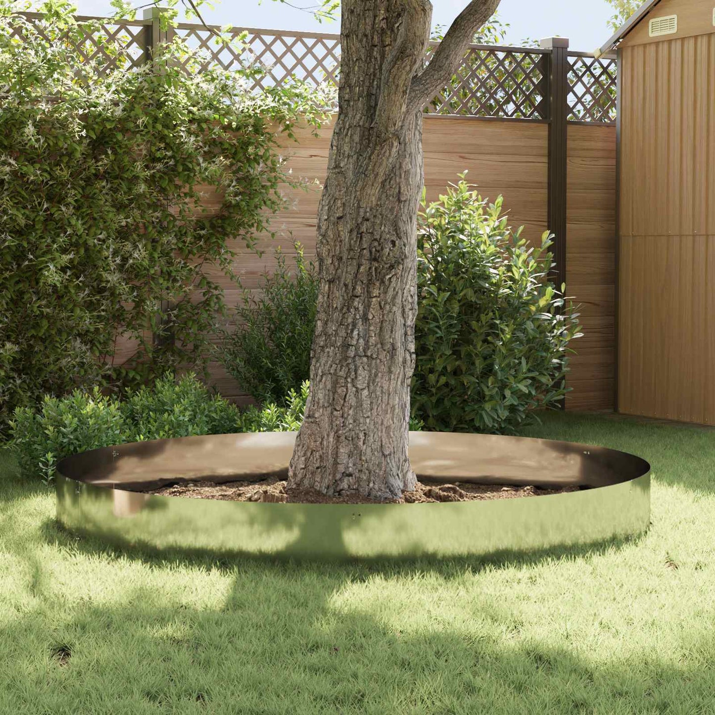 Lawn Edging 10 pcs 103 x 30 cm metal Silver