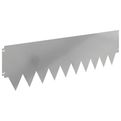 Lawn Edging 10 pcs 103 x 30 cm metal Silver