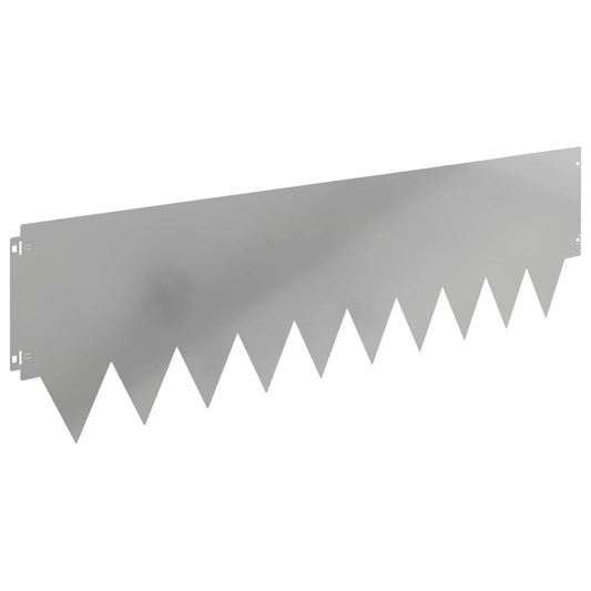 Lawn Edging 10 pcs 103 x 30 cm Steel Silver