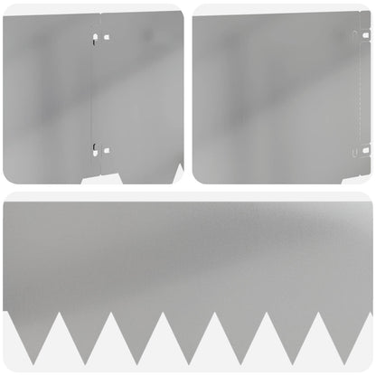 Lawn Edging 20 pcs 103 x 30 cm metal Silver