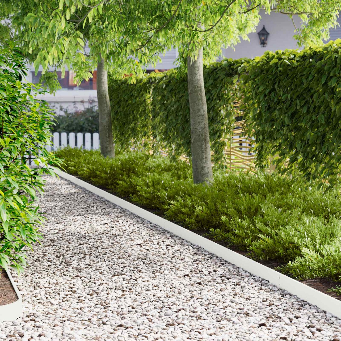 Lawn Edging 10 pcs 103 x 10 cm Steel White