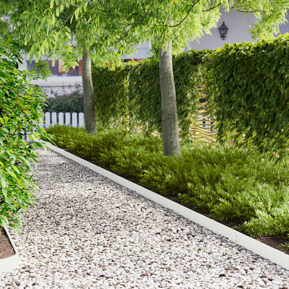 Lawn Edging 10 pcs 103 x 10 cm Steel White