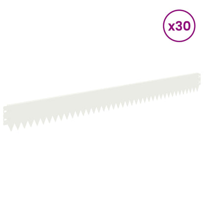 Lawn Edging 30 pcs 103 x 10 cm Steel White