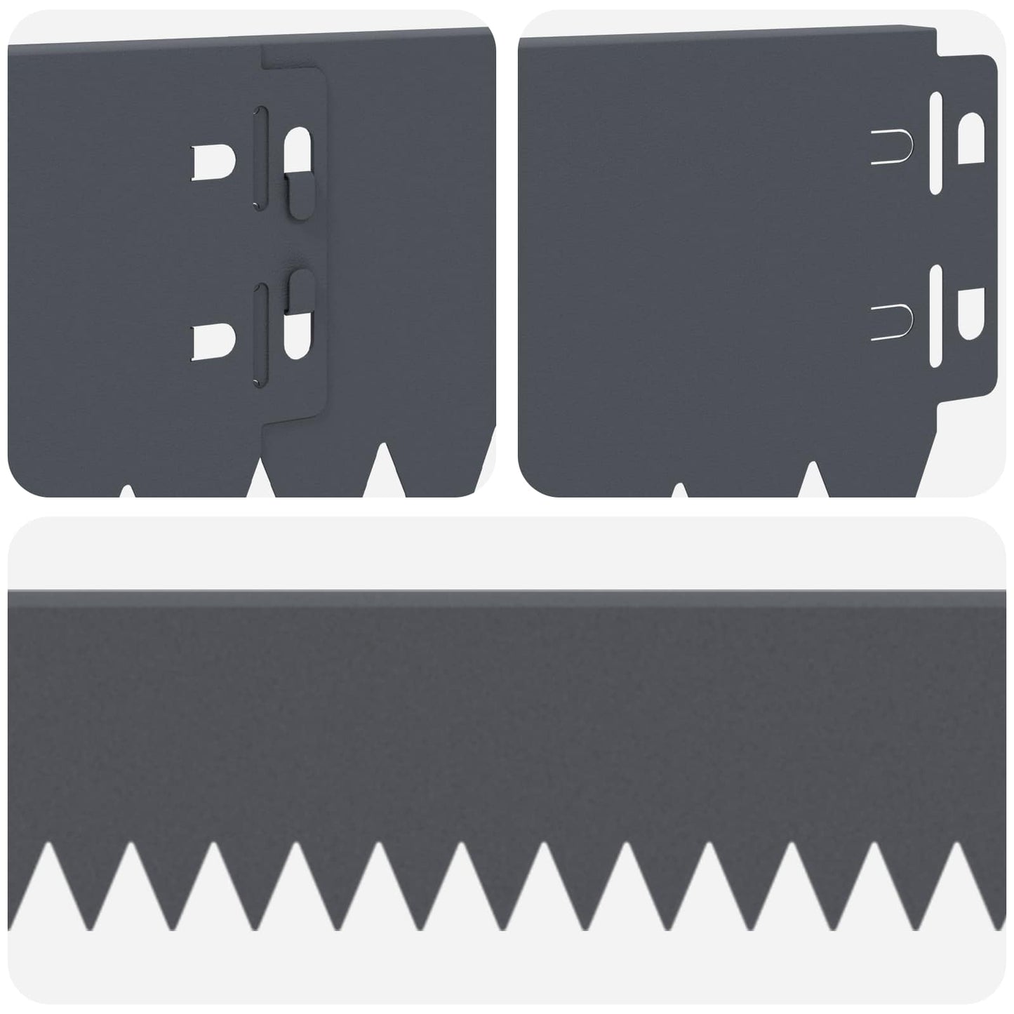 Lawn Edging 50 pcs 103 x 10 cm Steel Anthracite
