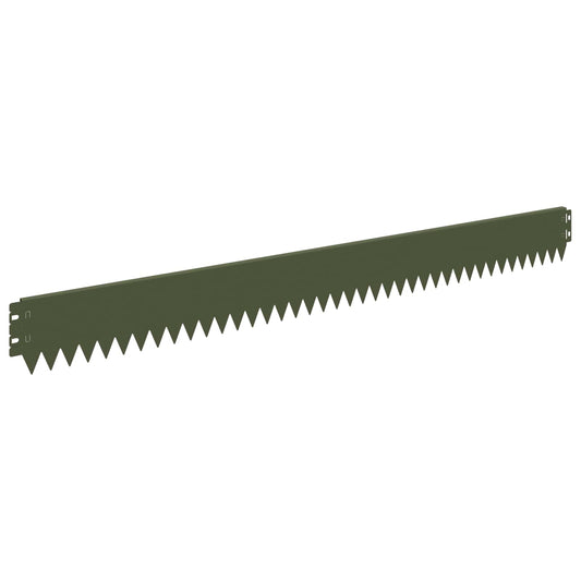 Lawn Edging 10 pcs 103 x 10 cm Steel Olive Green