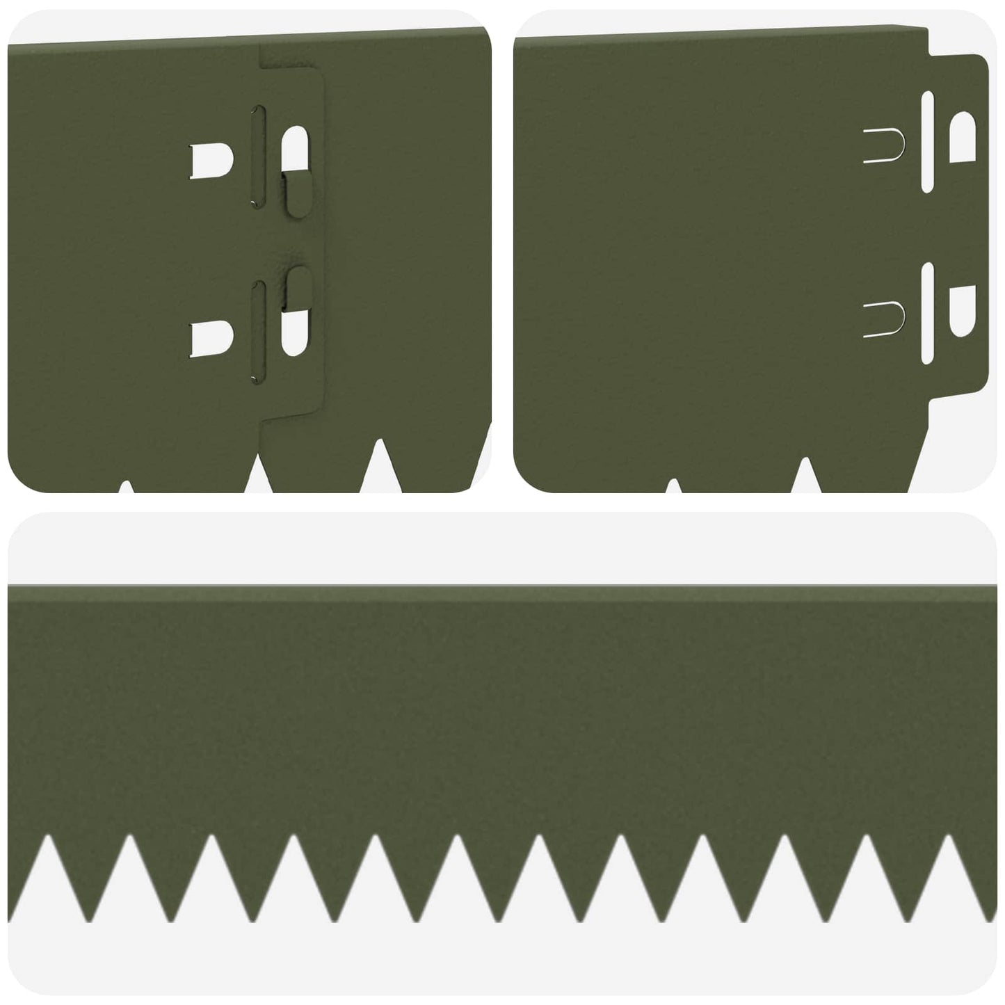 Lawn Edging 20 pcs 103 x 10 cm Steel Olive Green