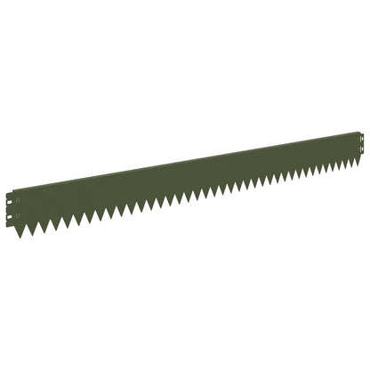 Lawn Edging 30 pcs 103 x 10 cm Steel Olive Green