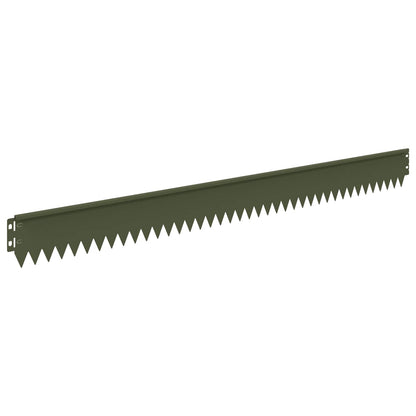 Lawn Edging 30 pcs 103 x 10 cm Steel Olive Green