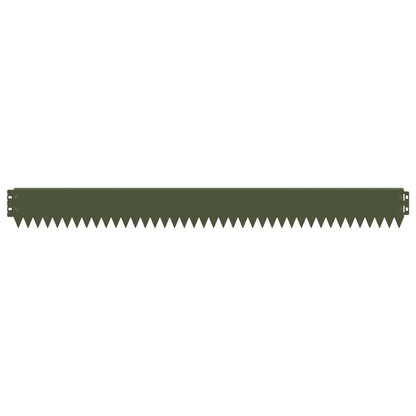 Lawn Edging 50 pcs 103 x 10 cm Steel Olive Green