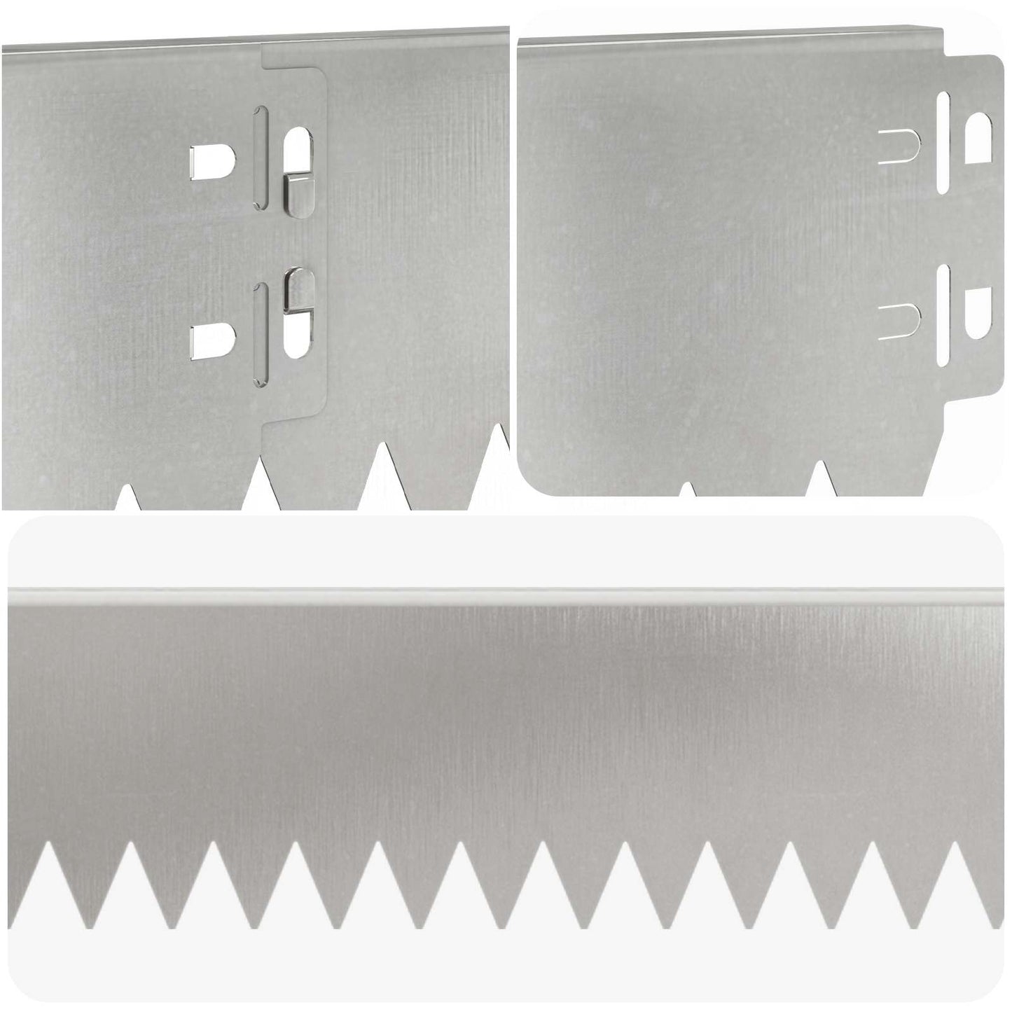 Lawn Edging 10 pcs 103 x 10 cm Steel Silver