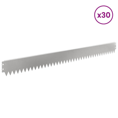 Lawn Edging 30 pcs 103 x 10 cm Steel Silver