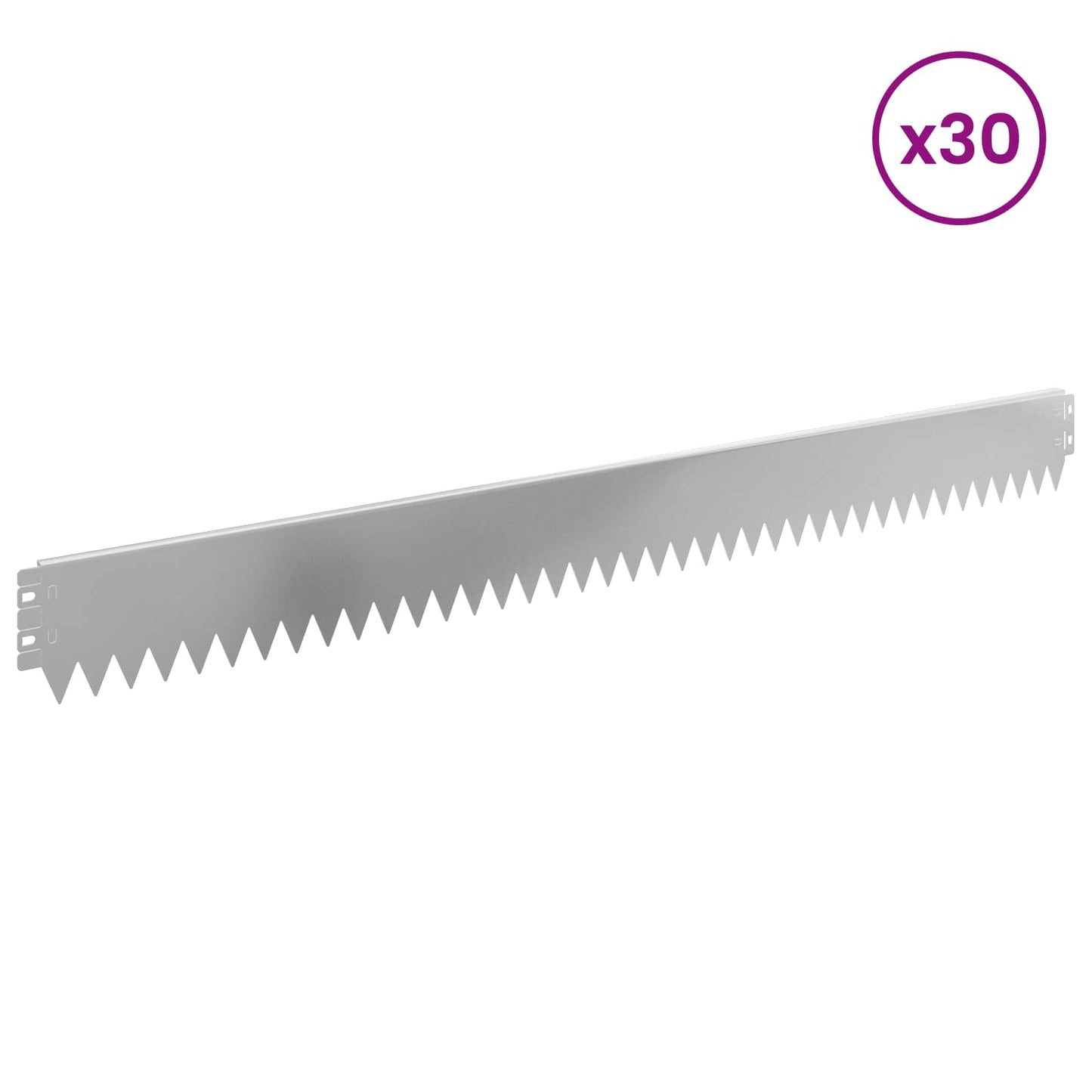 Lawn Edging 30 pcs 103 x 10 cm Steel Silver