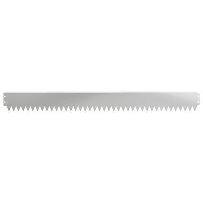 Lawn Edging 50 pcs 103 x 10 cm Steel Silver