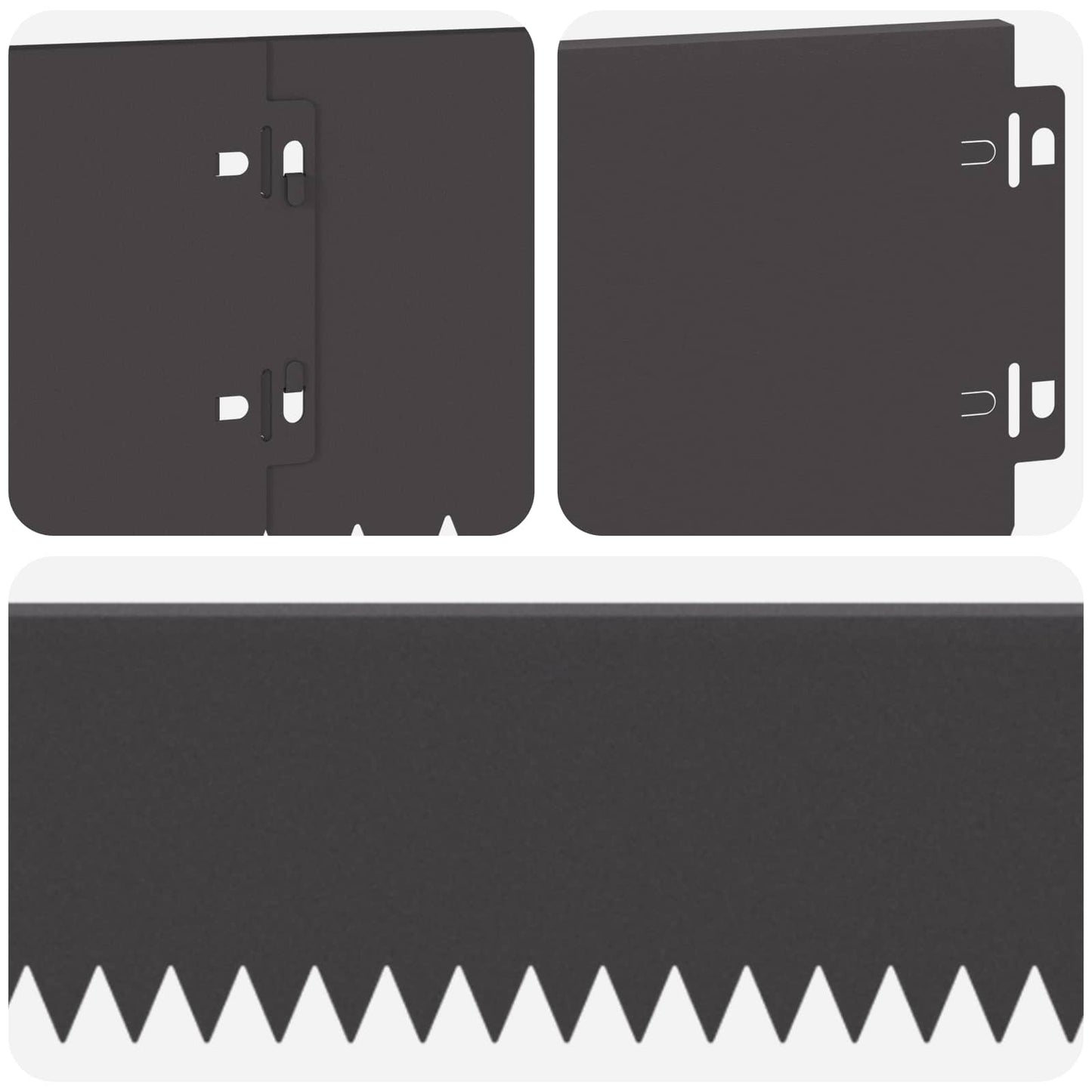 Lawn Edging 20 pcs 103 x 15 cm Steel Black