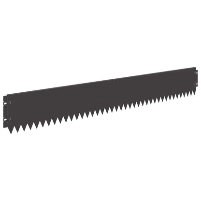 Lawn Edging 20 pcs 103 x 15 cm Steel Black