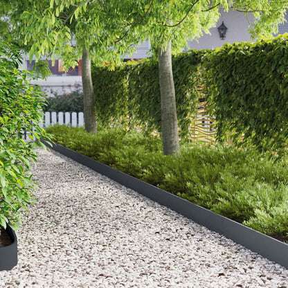 Lawn Edging 10 pcs 103 x 15 cm Steel Anthracite