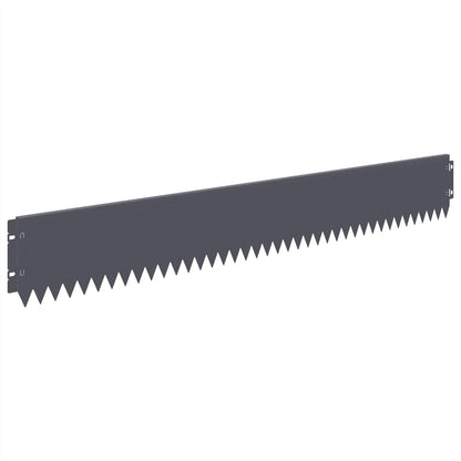 Lawn Edging 30 pcs 103 x 15 cm Steel Anthracite