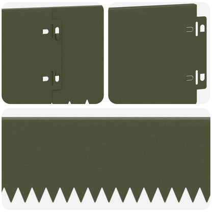 Lawn Edging 10 pcs 103 x 15 cm Steel Olive Green