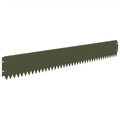 Lawn Edging 10 pcs 103 x 15 cm Steel Olive Green