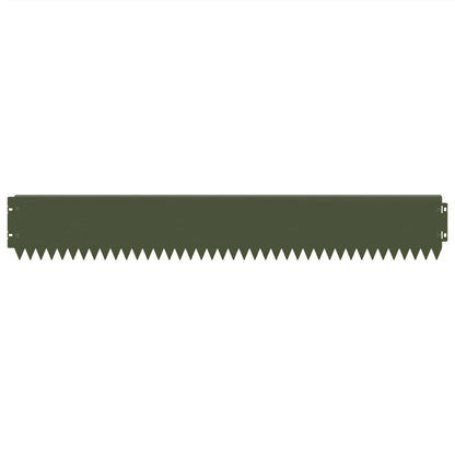 Lawn Edging 10 pcs 103 x 15 cm Steel Olive Green