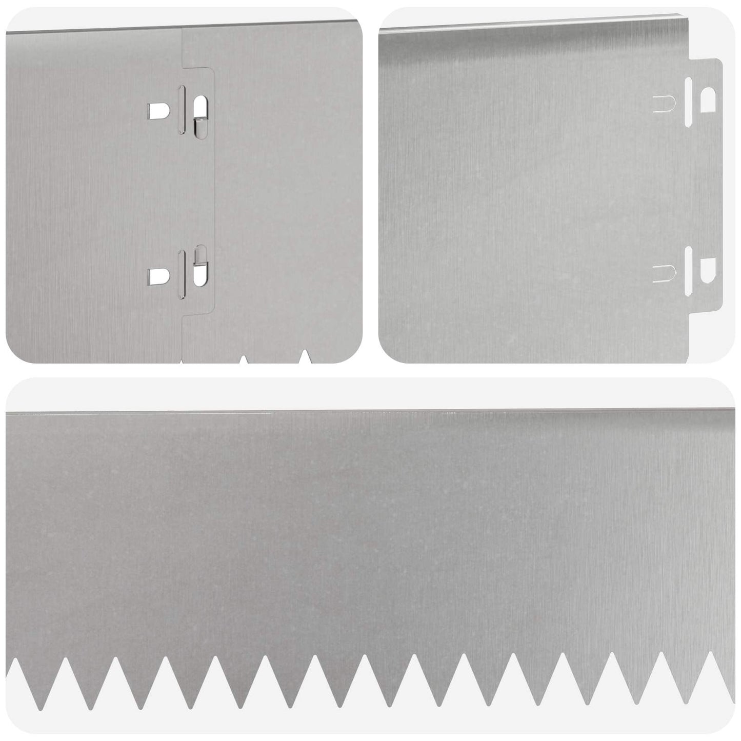Lawn Edging 10 pcs 103 x 15 cm Steel Silver