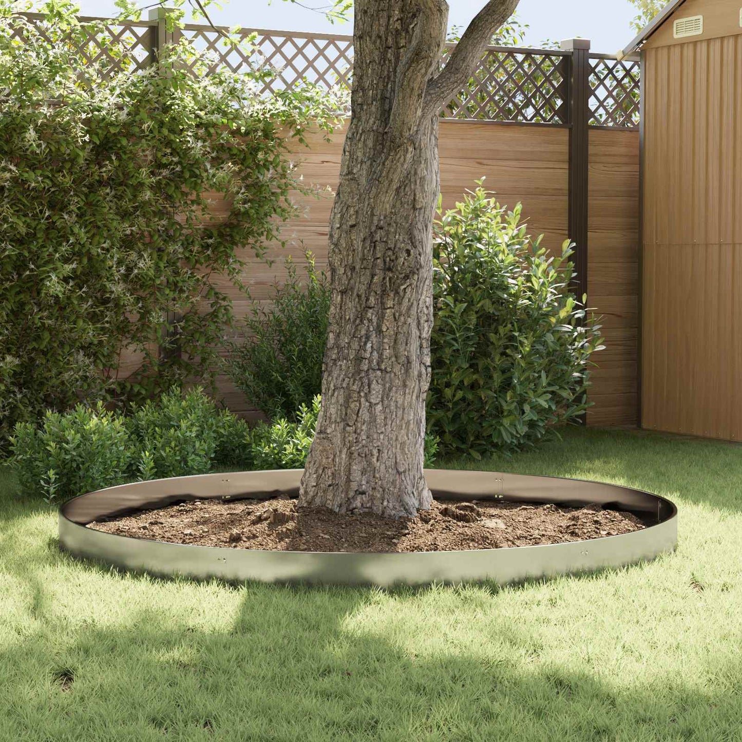 Lawn Edging 10 pcs 103 x 15 cm Steel Silver