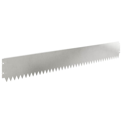 Lawn Edging 10 pcs 103 x 15 cm Steel Silver
