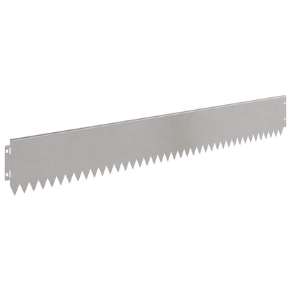 Lawn Edging 10 pcs 103 x 15 cm Steel Silver