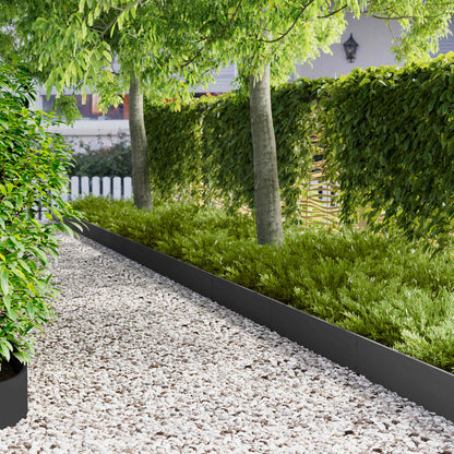 Lawn Edging 30 pcs 103 x 20 cm Steel Black
