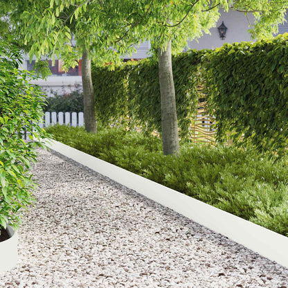 Lawn Edging 30 pcs 103 x 20 cm Steel White