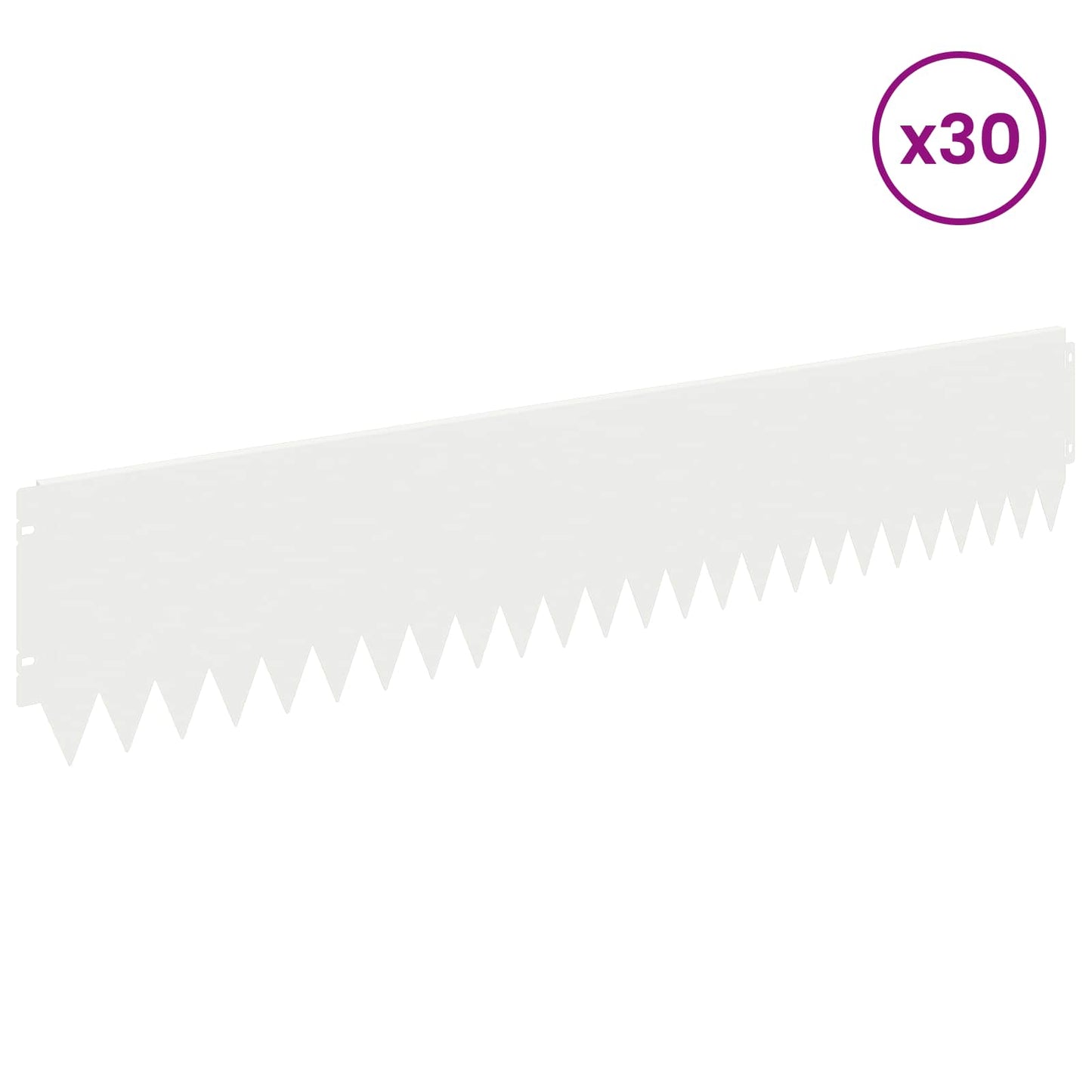 Lawn Edging 30 pcs 103 x 20 cm Steel White