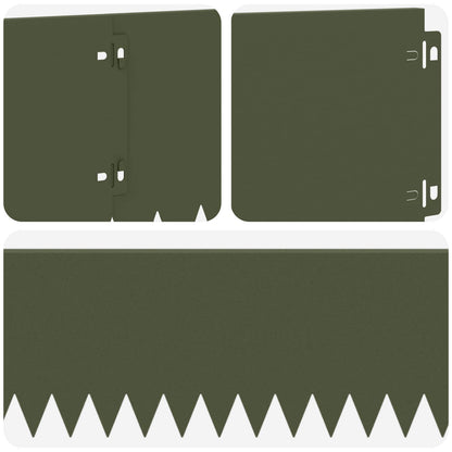 Lawn Edging 10 pcs 103 x 20 cm Steel Olive Green