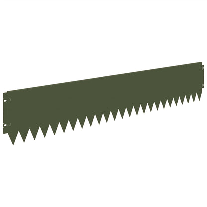 Lawn Edging 20 pcs 103 x 20 cm Steel Olive Green