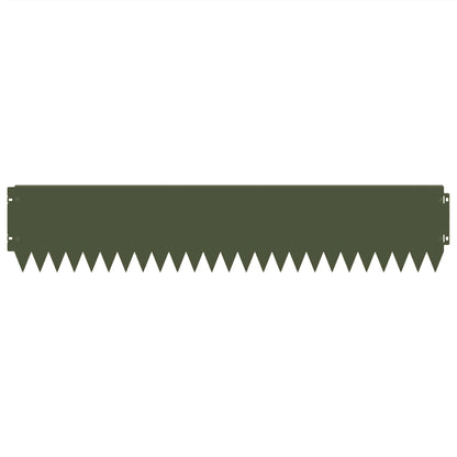 Lawn Edging 20 pcs 103 x 20 cm Steel Olive Green