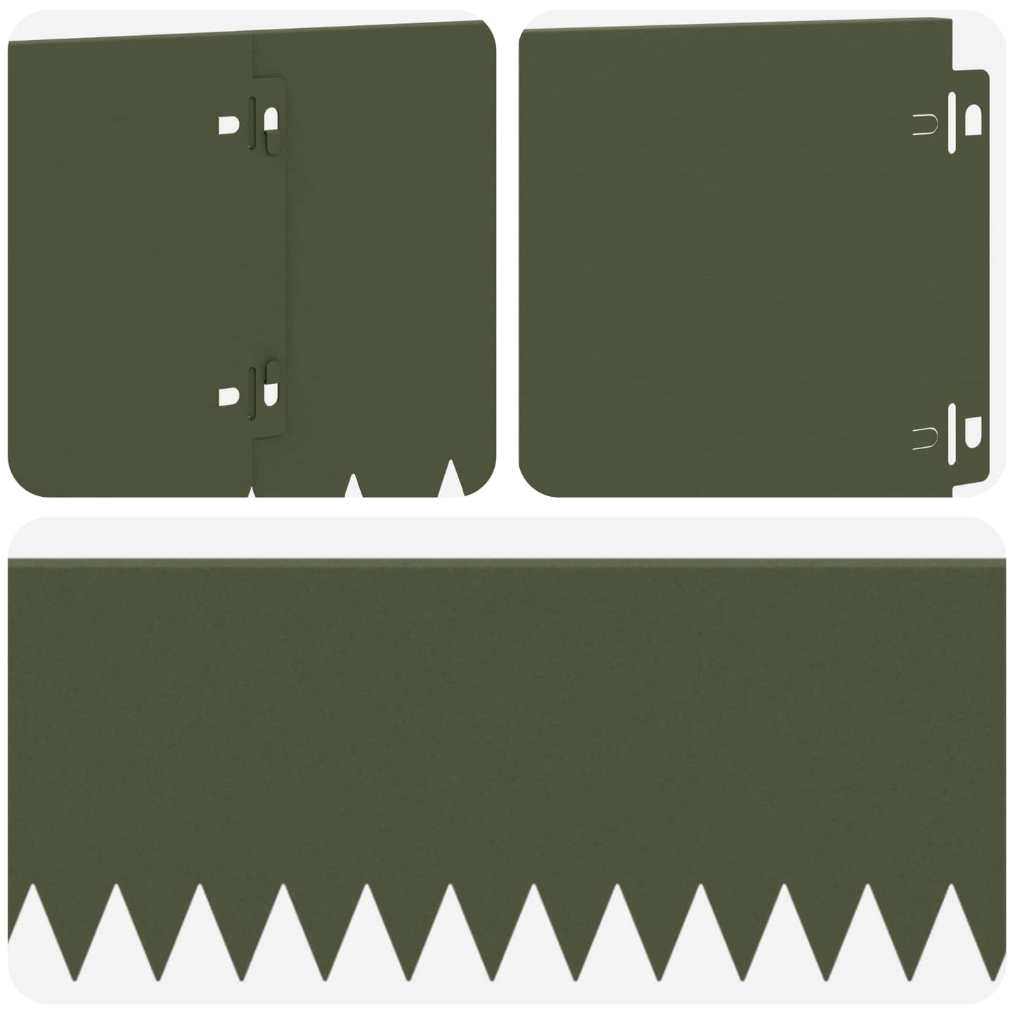 Lawn Edging 30 pcs 103 x 20 cm Steel Olive Green