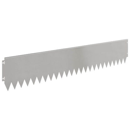 Lawn Edging 10 pcs 103 x 20 cm Steel Silver