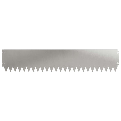 Lawn Edging 10 pcs 103 x 20 cm Steel Silver