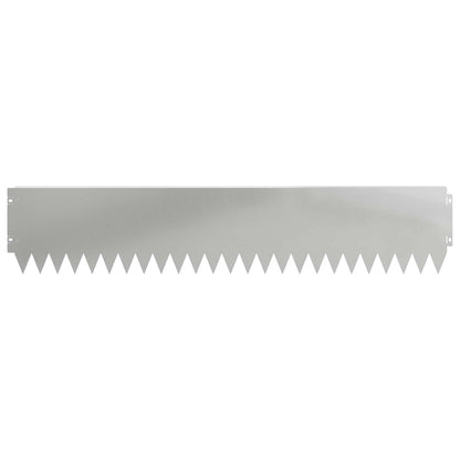Lawn Edging 10 pcs 103 x 20 cm Steel Silver